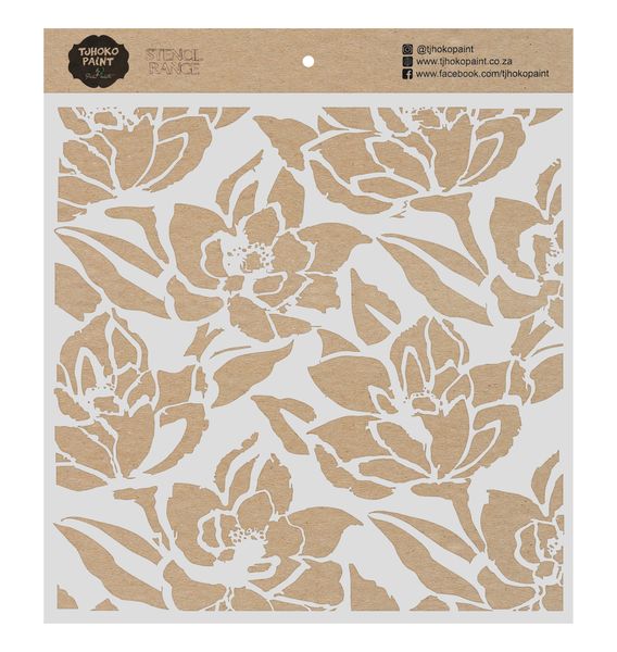 Tjhoko Paint Stencil - 30x30cm - Floral Pattern 5