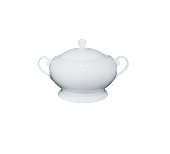 Soup Tureen 27x20x17cm Porcelain White With Handle Zlf-S007