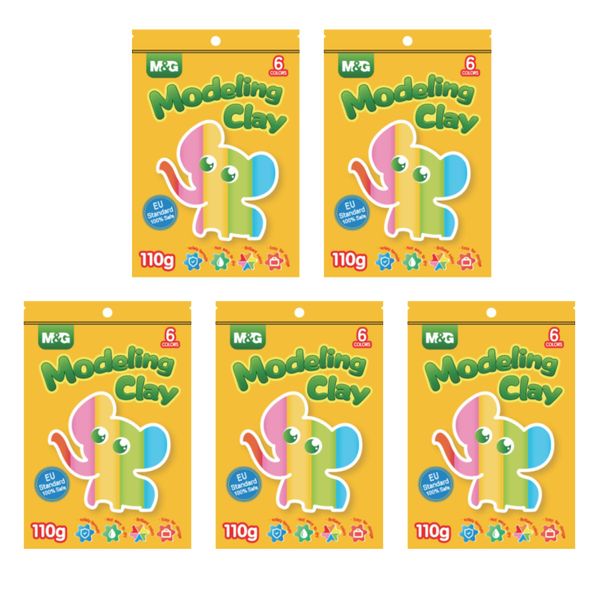 M&amp;G Modeling Clay 6 Colours 110g - Bundle of 5