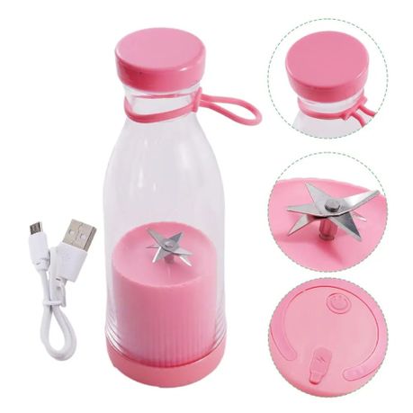 420ML Portable Mini Rechargeable Juicer Cup Blender Smoothie Mixer - Pink, Shop Today. Get it Tomorrow!