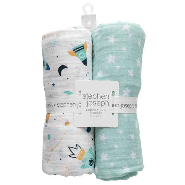 Stephen Joseph Muslin Blanket Set 2 Pack Space