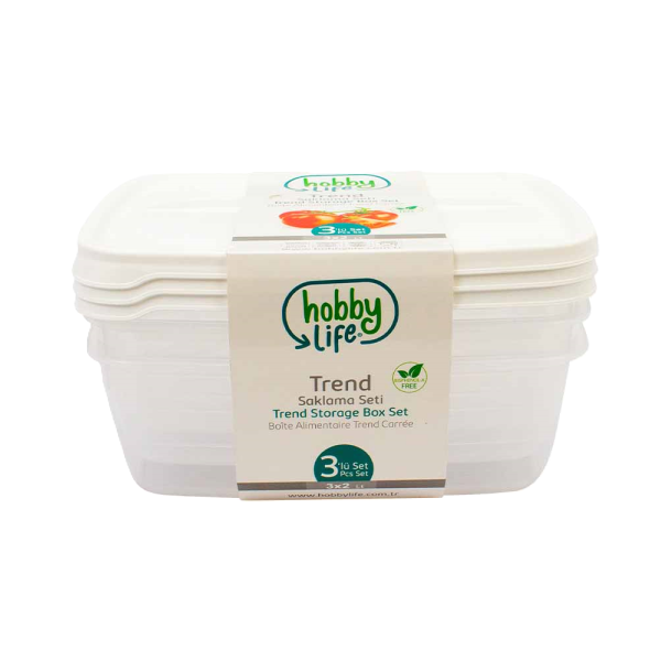 Kitro Food Saver Rectangle Trend 2lt 3Pack