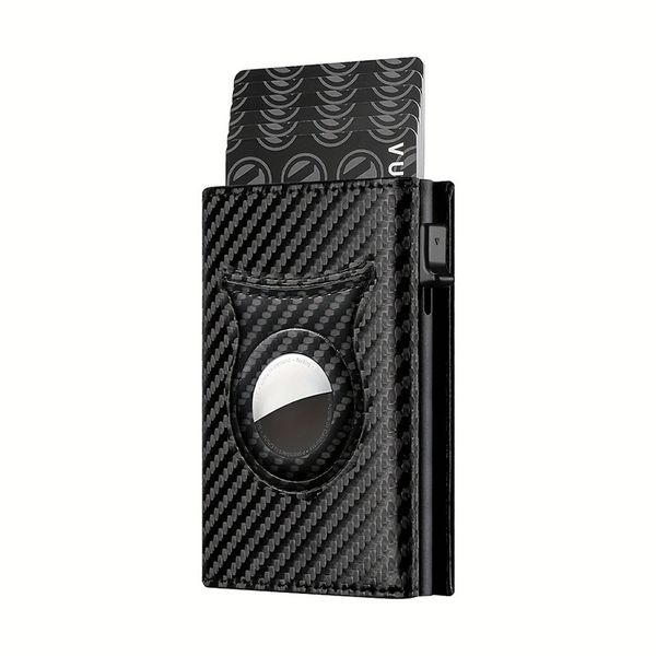 Carbon Fiber RFID Blocking Wallet- Slim Card Case with Tracker Pocket