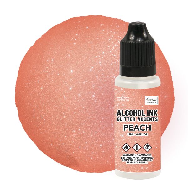 Alcohol Ink - Glitter Accents - Peach
