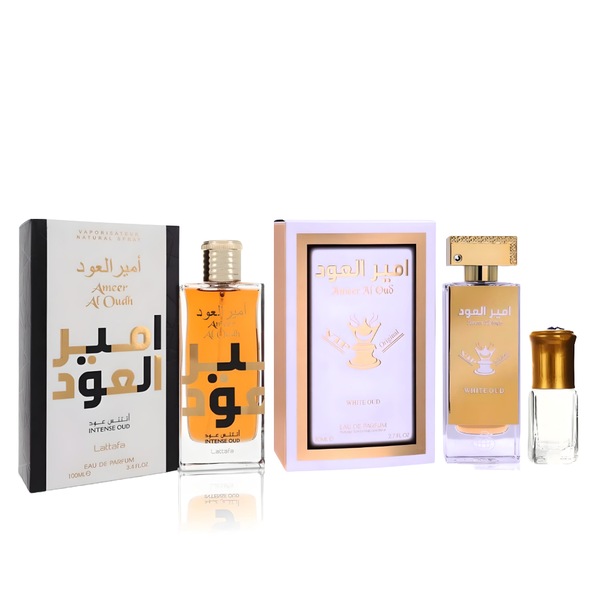 Ameer al Oud White Oud &amp; Ameer al Oudh Intense Oud EDP 100ml + Perfume Oil