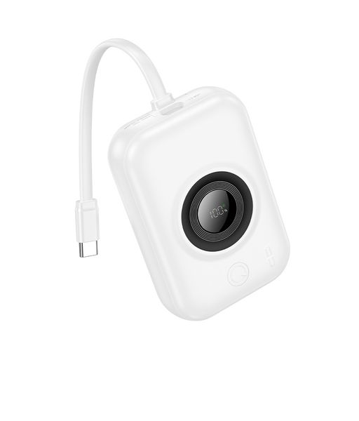 Palm Size 10000MAH Power Bank Comes With A Cable Borofone BJ68 WHITE