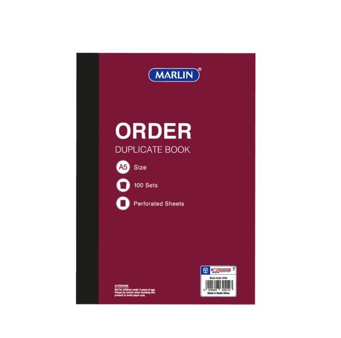 A5 Order Duplicate Book (pack of 5) Shop Today. Get it Tomorrow