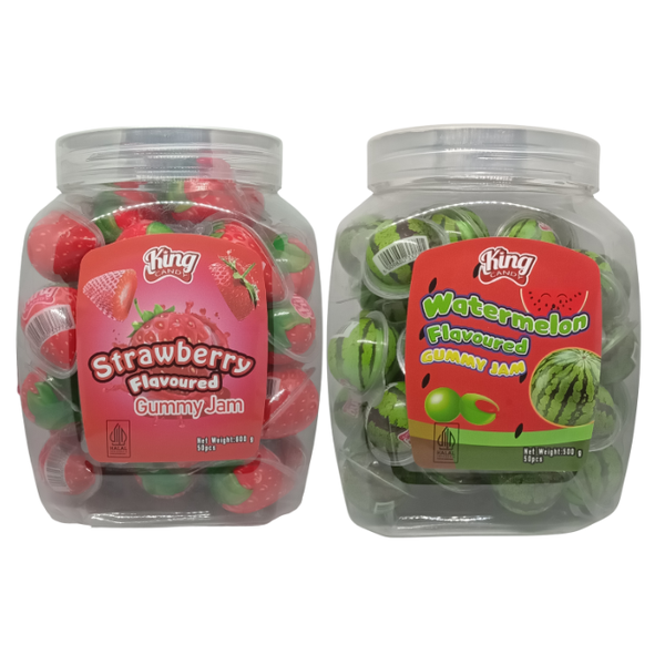 King Candy Gummy Jam - Strawberry 600g + Watermelon 500g