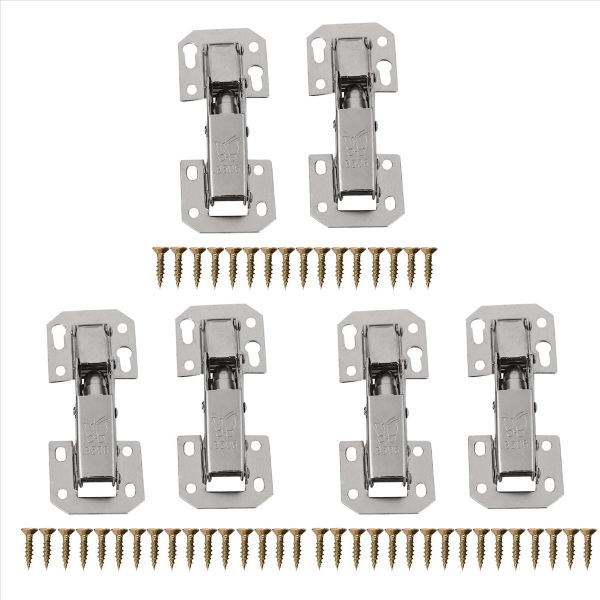 6Pcs Kitchen Cupboard Cabinet Wardrobe 90Degree Door Hinges &amp; Screws