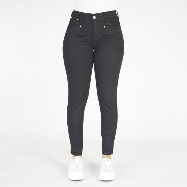 Butterfly Feet Women Black Cotton Fitted Pant Pants