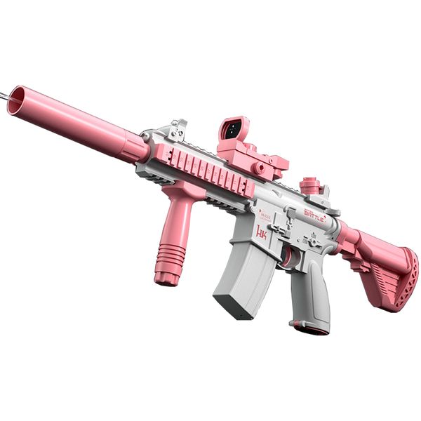 Pink M416 Electric Water Gun, High-Capacity, Continuous Shot Summer Toy