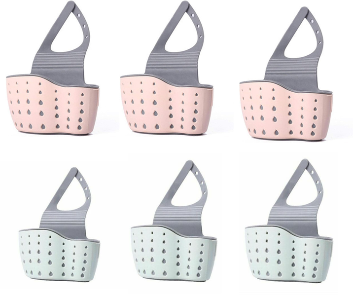 Kitchen Bathroom Basin Organisation Drainage Caddy &amp; Adjustable Strap 3 Pack