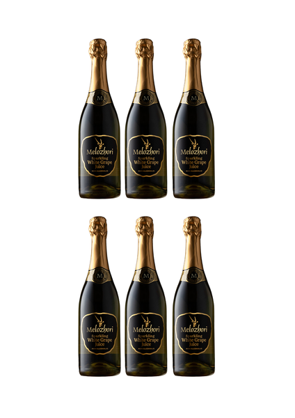 Melozhori Non-Alcoholic Sparkling White Grape Juice Pack of 6