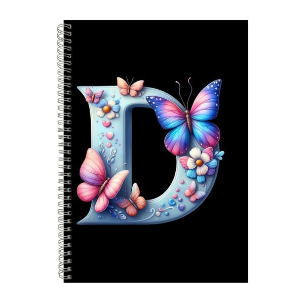 Butterfly D A4 Notebook Spiral Lined Trendy Note image