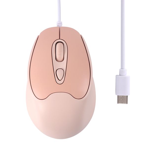 Type-C Wired Mouse for Gaming Office Mice Mute Ergonomic Girl Gifts