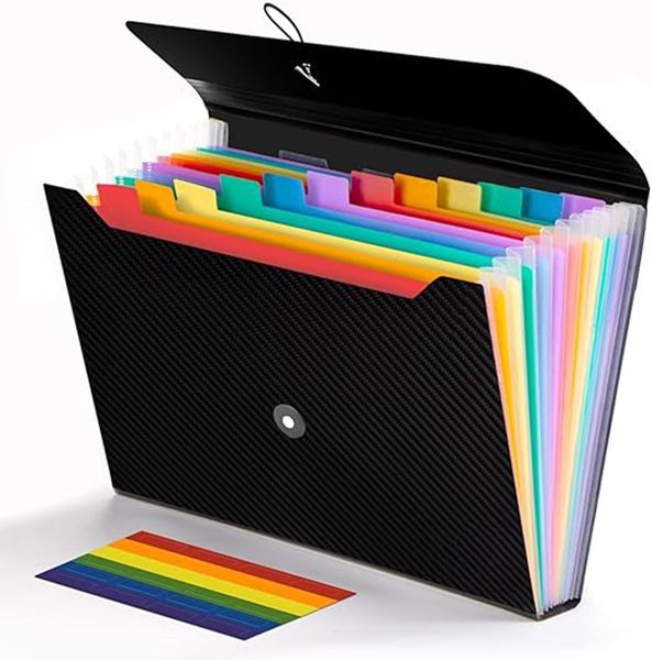 Expanding File Folder, 13 Pockets Accordion File Holder Organizer