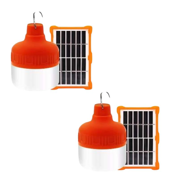 Set Of 2 80W Solar Light Bulb 1000mah Battery