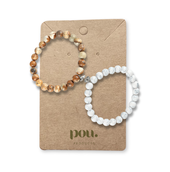 POU Natural Stones Couple Magnetic Bracelets