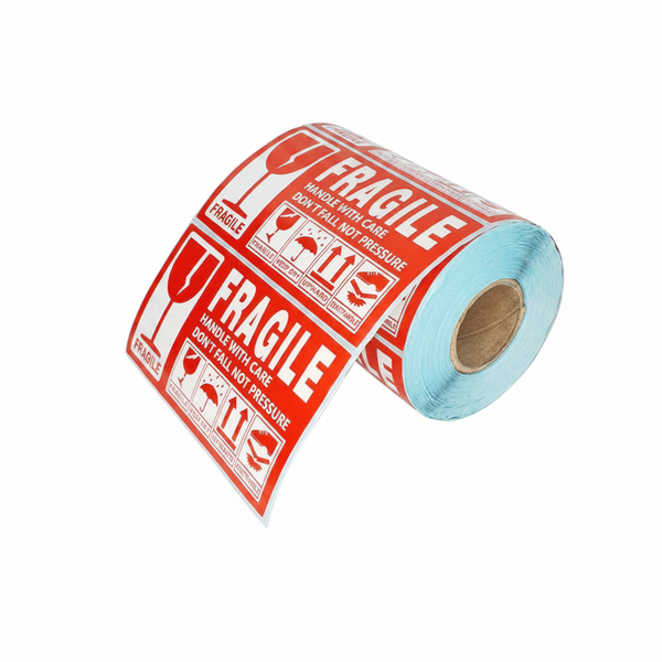 UniQue 90mm x 50mm Fragile Label Sticker Roll - 500 Labels