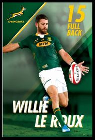 Willie le Roux - Springbok Rugby Poster with Black Frame | Shop Today ...