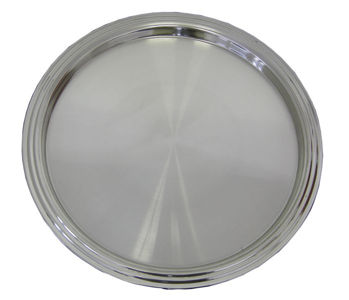Tray 35cm Round Stainless Steel with Polished Rim