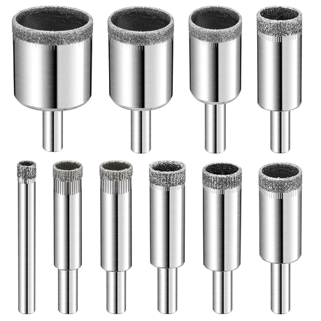 Diamond Drill Bits Set, 10 PCS Diamond Hole Saw Set, Glass Drill Bit Image