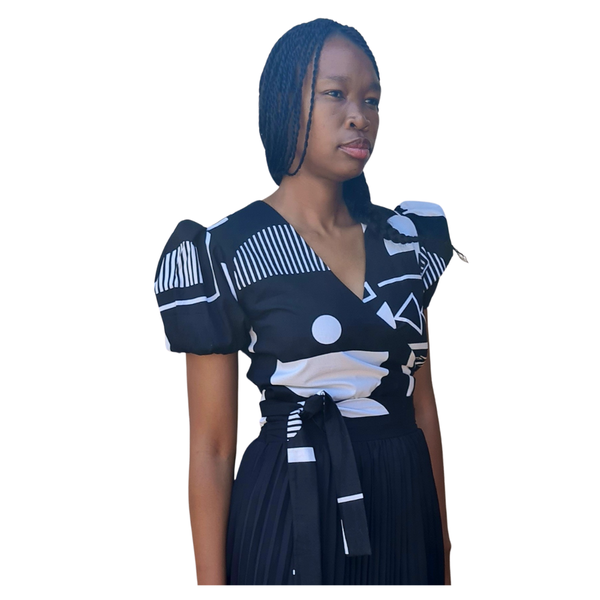 Ubuntu Threads - African Print Wrap Crop Top