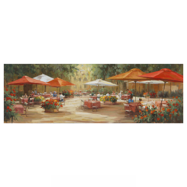 Painted Canvas - Street Scene - Blossom Cafe' I - 1800mmx600mm