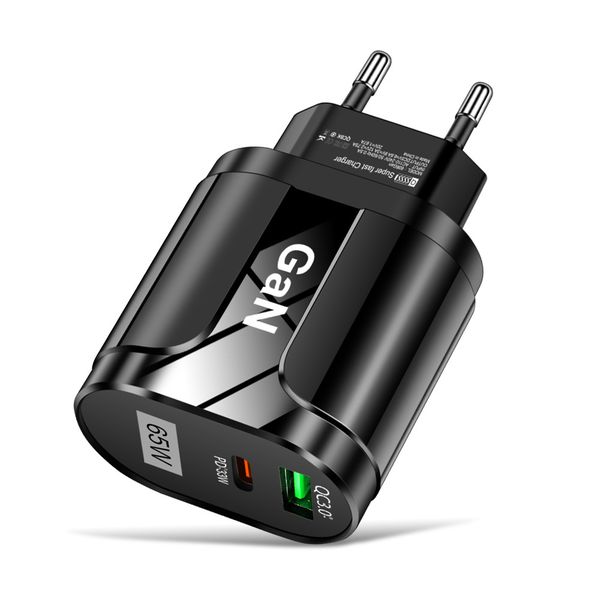 65W GaN USB Charger, QC 3.0 4.0 Quick Charge