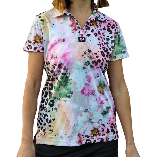 CA Ladies V-Neck Padel Shirt - Safari Blush
