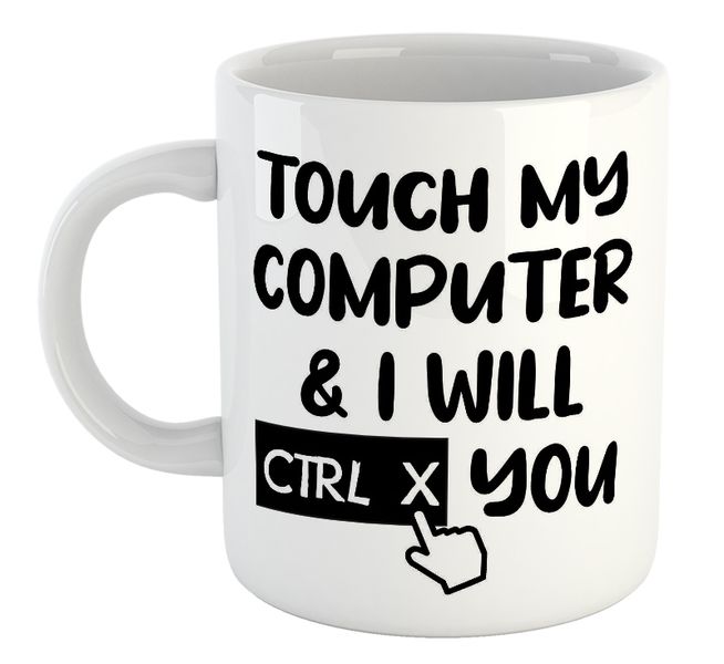Touch My Computer Coworker Colleague Work Office Gift Mug