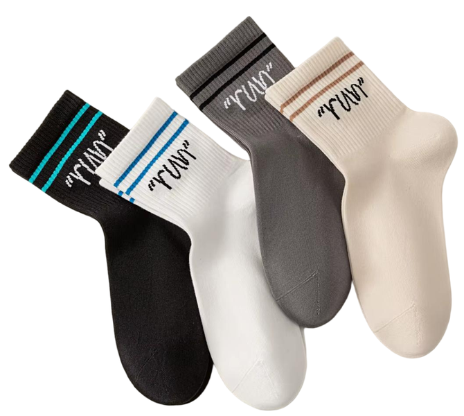 4 Pairs Men's Biking Trekking Quick Dry Sports Running Lightweight Socks