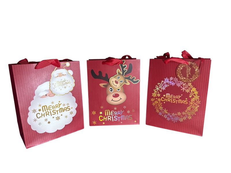 Christmas Gift Bag Medium-12 Pack-23x17cm