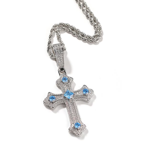 Hip Hop Diamond Cross Necklace, Retro Versatile Style