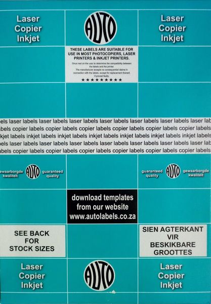 Auto Labels - 6UP Self Adhesive Labels 99.1mm x 93mm - A4 Size 100 Sheets