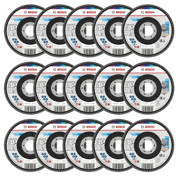 Bosch - Flap Disc X451 (115mm - T27) G60 - Pack of 15