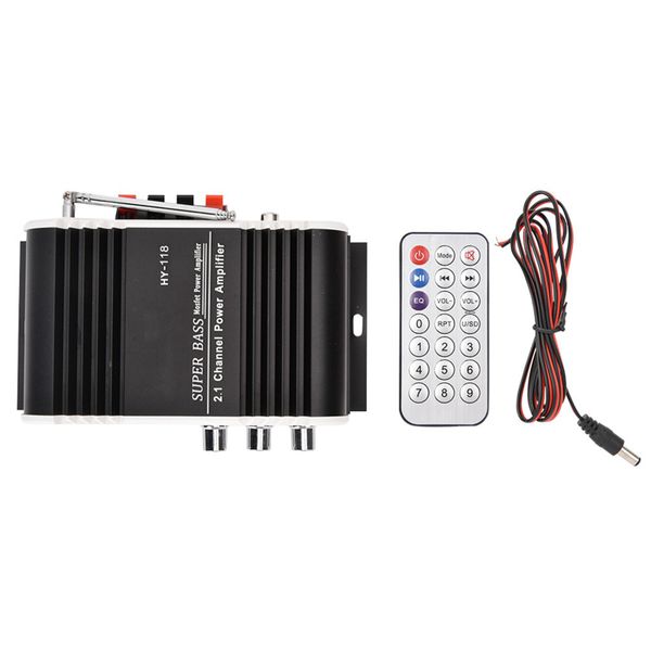2.1CH HIFI FM Radio Super Bass Car Audio Amplifier SD USB DVD MP3 Player