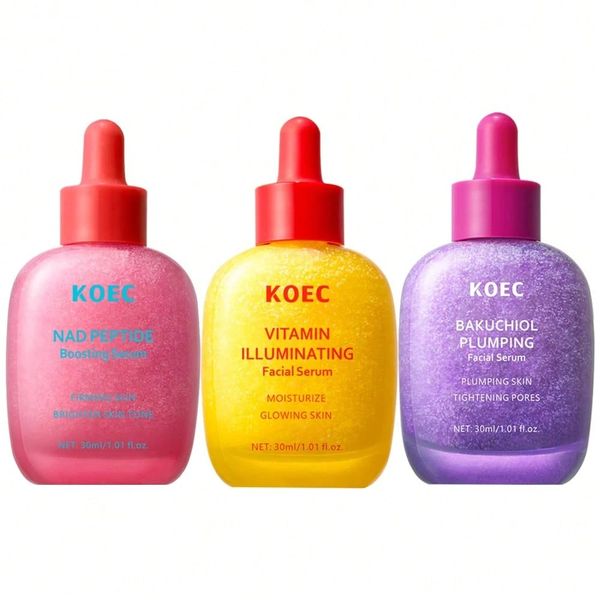 KOEC 3-Piece Skincare Set - Brightening, Pore Refining &amp; Peptide Care