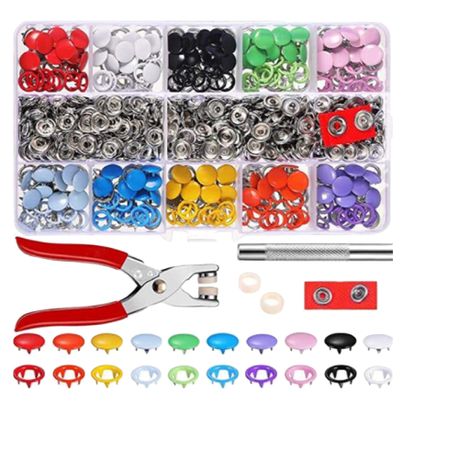  200 Sets Cover Buttons Kit with Tools Size Buttons to