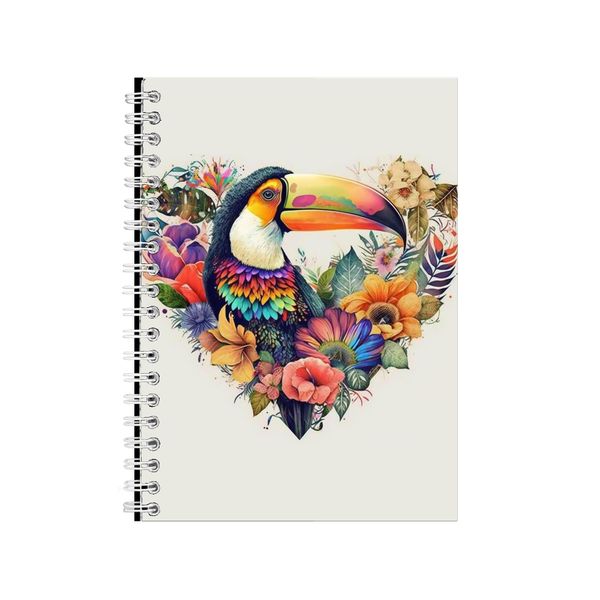 Toucan Watercolor Heart Notebook Animal Gift Idea Notepad Pad 118