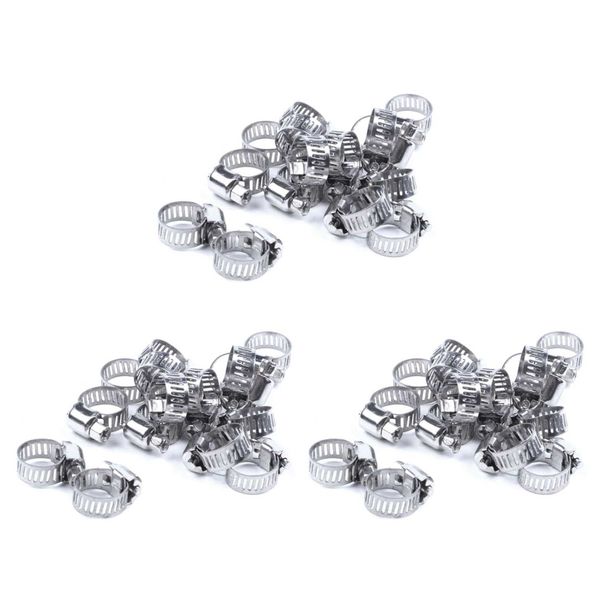 45 Pcs Stainless Steel 8mm to 12mm Hose Pipe Clamps Clips Fastener