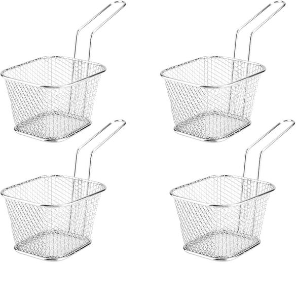 Mini Square Chips Fry Baskets - 4 Piece
