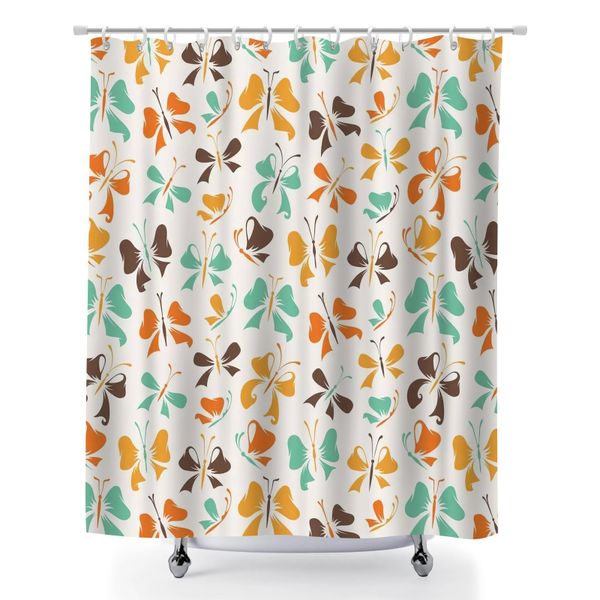 Leaf Pattern Bathroom Shower Curtain, 180x180cm Bathroom Shower Curtain