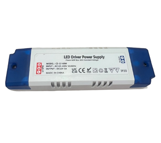 LED Driver Power Supply Transformer - AC110-240V to DC 12V Output - 60W