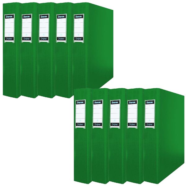 Donau A4 Ring Binder File 30mm - 2 ring, Green (Pack of 10)