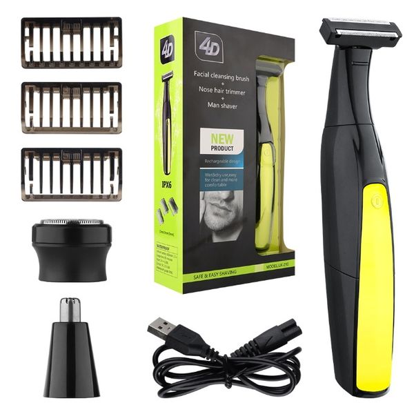 3-in-1 Electric Beard Trimmer for Men, Waterproof Hair Clipper Shaver