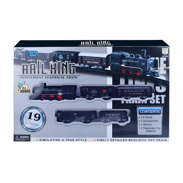 Classic Steam Train Set with Track - Train Set Toys for Boys - 19-Piece