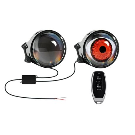 Dynamic 3' Demon Eye Projector Lens Fog Light With Remote - 2 Piece 12-36V Image