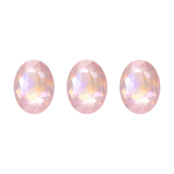 3 Pack - Laser Oval Nail Art Rhinestones - Pink