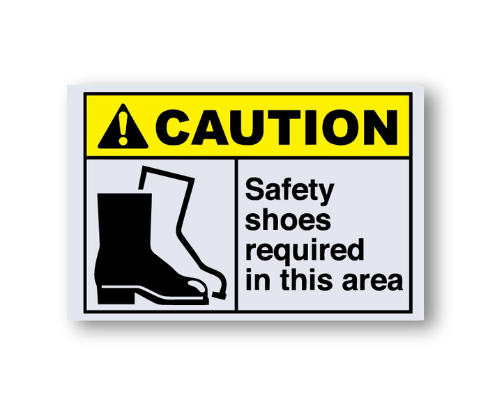 Caution Safety Shoes Required Sign - ABS Sign Board